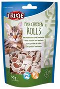 Suplementy i witaminy dla kotów - Trixie Premio Fish Chicken Rolls - Krążki Z Kurczakiem I Łososiem [42702] 13121 - miniaturka - grafika 1