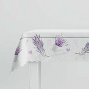 Obrusy i serwetki - Obrus z lawendą fioletowy srebrny wodoodporny 140x220 LAWANDULA - miniaturka - grafika 1