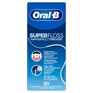 Nici dentystyczne - Oral-B Super Floss, nić dentystyczna do czyszczenia aparatów ortodontycznych i mostów, 50 sztuk - miniaturka - grafika 1