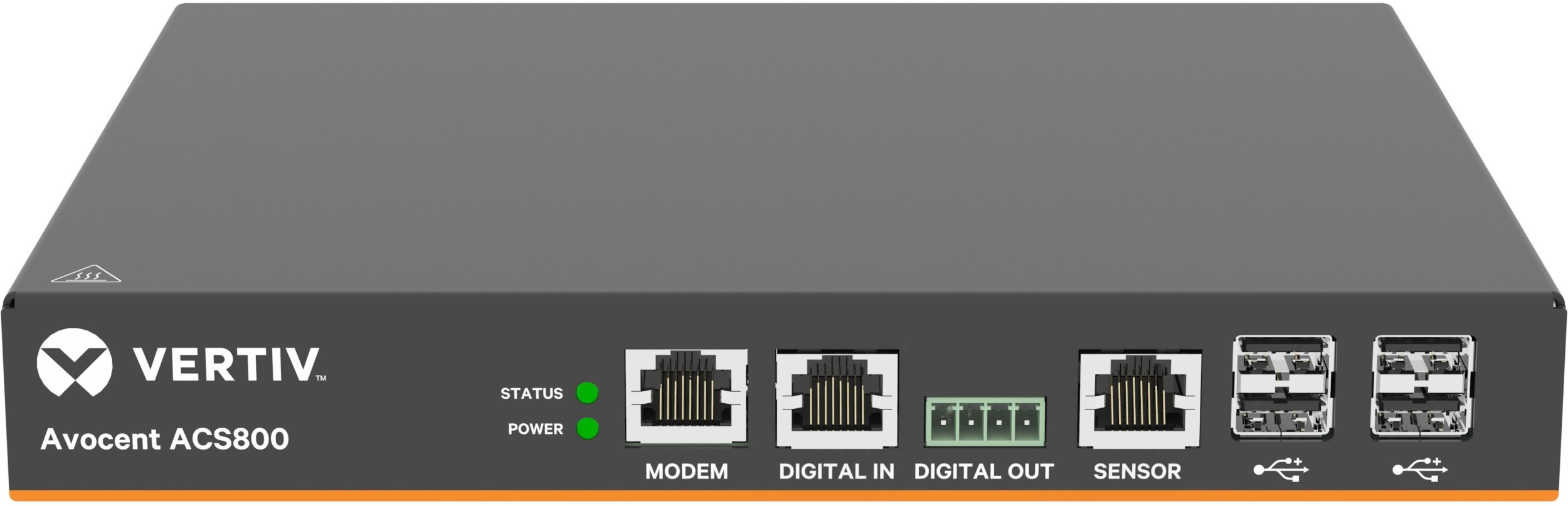 Terminal sieciowy Vertiv 4-Port ACS800 Serial Console with analog modem, external AC/DC Power Brick - Jumper cord: Plug C14 to connector C13 ACS804MEAC-404