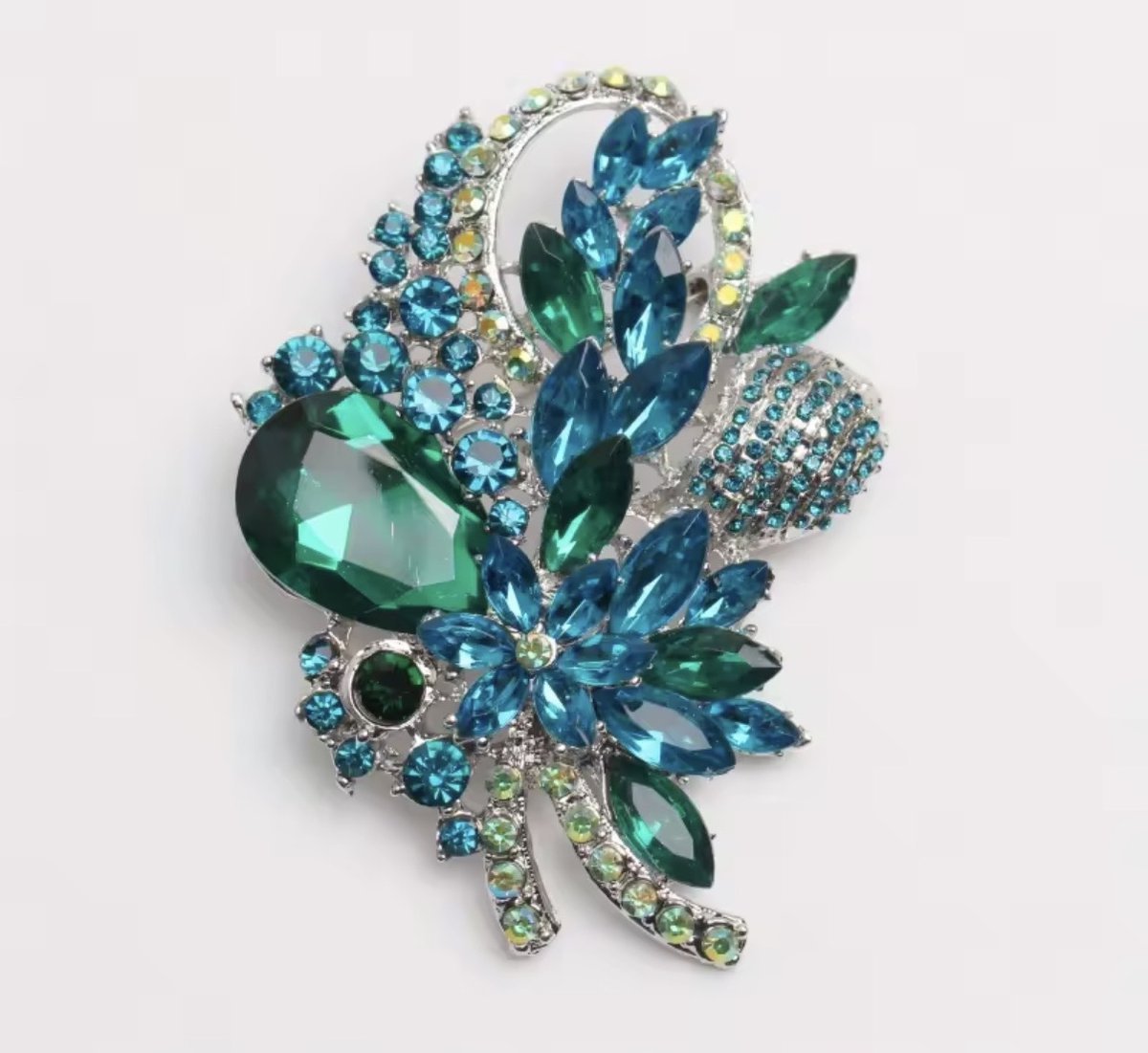 Broszka Emerald Ocean Crystal luxury Statement Brooch
