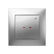 Wyłączniki światła i elektryczne - ELEKTRO - PLAST Włącznik schodowy z podświetleniem CARLA  srebrny  ELEKTRO - PLAST - miniaturka - grafika 1