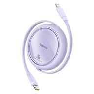 Kable USB - Kabel USB Baseus Free2Pull USB-C do iP 20W 1m (fioletowy) - miniaturka - grafika 1