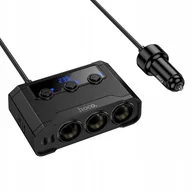 Ładowarki samochodowe - Ładowarka samochodowa Hoco z rozdzielaczem 2xUSB A + 2xUSB C + 3 port zapalniczki QC3.0 PD 240W Z64 czarna - miniaturka - grafika 1