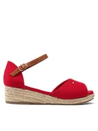 Buty dla dziewczynek - Tommy Hilfiger Espadryle Rope Wedge Sandal T3A7-32185-0048 S Czerwony - miniaturka - grafika 1