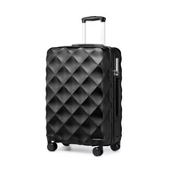 Walizki - British Traveller Duża walizka 71 cm trwała ABS + PC twarda obudowa bagaż lekki bagaż rejestrowany z 4 kółkami obrotowymi zamek TSA zamek błyskawiczny YKK (czarny), Czarny, L(28inch), Bagaż z twardą - miniaturka - grafika 1