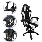 Fotele gamingowe - Fotel Gamingowy Dla Gracza Biurowy Komputerowy Obrotowy Z Masażem Modern - miniaturka - grafika 1