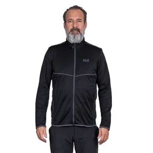 Męska bluza polarowa Jack Wolfskin Kennett River Jacket black - S - Bluzy męskie - miniaturka - grafika 1