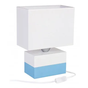 Biało-niebieska drewniana lampka dziecięca - S188 T9-L25 - Wyposażenie pokoiku dziecięcego Biało-niebieska drewniana lampka dziecięca - S188 T9-L25 - Wyposażenie pokoiku dziecięcego - miniaturka - grafika 1