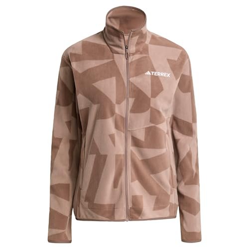 adidas dames Terrex Multi Printed Full Zip Fleece Jacket, Earth Strata/Trace Brown, S
