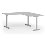 Biurka - Biurko PRIMO BETA L, 1600 x 1800 mm, podstawa szara, szary - miniaturka - grafika 1