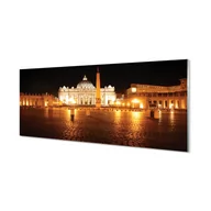 Dekoracje domu - Szklany panel + klej Rzym Bazylika plac noc 125x50 cm - miniaturka - grafika 1