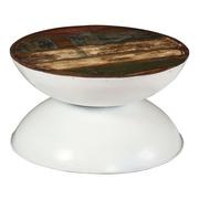 Ławy i stoliki kawowe - vidaXL Stolik kawowy z drewna odzyskanego, biała podstawa, 60x60x33cm - miniaturka - grafika 1
