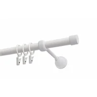 Karnisze - Karnisz DECASTYL Luna z kółkami pojedynczy 160 cm Biały - miniaturka - grafika 1