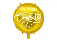 Balony i akcesoria - PartyDeco Balon foliowy Congrats! 45cm 4Y42BH 4Y42BH SAM  ONE SIZE - miniaturka - grafika 1