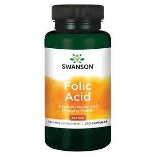 SWANSON Folic Acid 800mcg 250caps - Witaminy i minerały - miniaturka - grafika 1