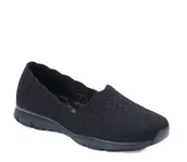 Trampki damskie - SKECHERS DAMSKIE TRAMPKI WSUWANE CZARNE 39 6CA - miniaturka - grafika 1