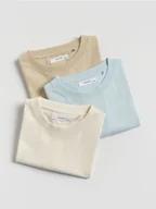 Koszulki dla chłopców - Reserved - Bawełniany t-shirt 3 pack - biały - miniaturka - grafika 1