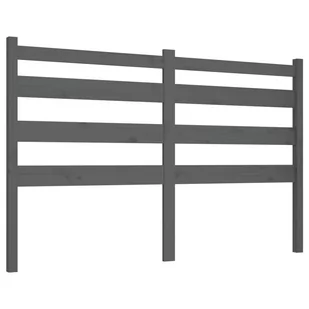 Lumarko Wezgłowie łóżka, szare, 206x4x100 cm, lite drewno sosnowe - Inne meble do sypialni - miniaturka - grafika 3