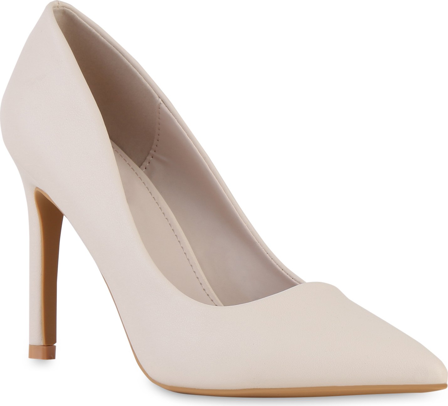 VAN HILL Damskie Koronkowe Czółenka Klasyczne Szpilki Eleganckie Buty na Obcasie 841388, Kolor: Beżowy, Rozmiar: 39