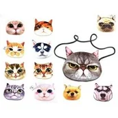 Plecaki szkolne i tornistry - Torebka welurowa kot 22x17cm MIX - miniaturka - grafika 1