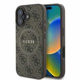 Etui Guess 4G Ring Classic Logo MagSafe na iPhone 16 - brązowe - Etui i futerały do telefonów - miniaturka - grafika 1