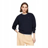 Bluzy damskie - TOMMY HILFIGER BLUZA DAMSKA REG FLAG ON CHEST SWTSHRT GRANATOWA r.XS - miniaturka - grafika 1