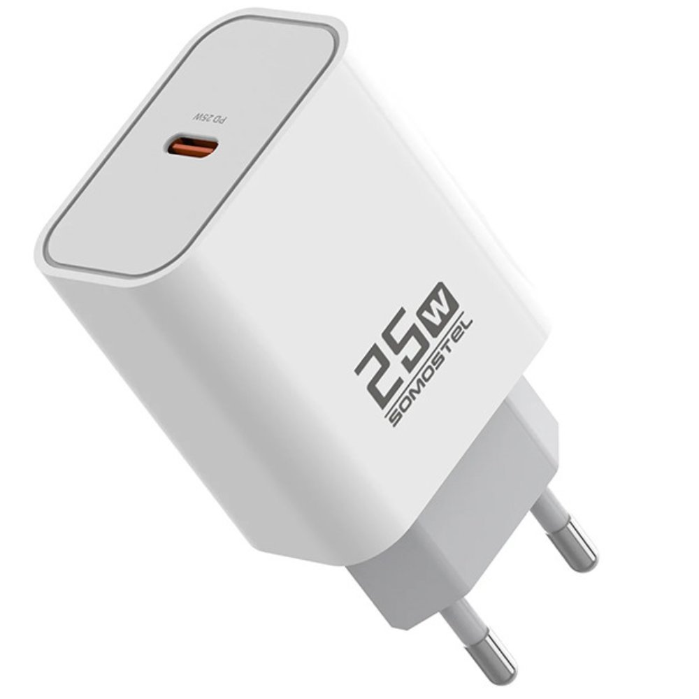 Szybka Ładowarka do telefonu 25W USB-C Typ-C PD biała Somostel SMS-Q30