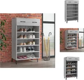 Szafki na buty - vidaXL Szafka na buty Szara Sonoma 60x35x105 cm Materiał drewnopochodny - Półki i szafki na buty - miniaturka - grafika 1