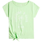 Koszulki i topy damskie - Koszulka dziewczęca Roxy Pura Playa z krótkim rękawem zielona-176 - miniaturka - grafika 1