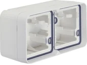 Gniazdka elektryczne - Hager Polo Berker W.1 Puszka natynkowa podwójna pozioma 2 wejścia IP55 biały 6719323502 - miniaturka - grafika 1