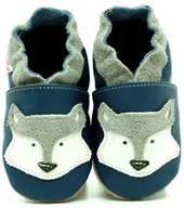 Buty dla dziewczynek - Wilczek na granacie ekoTuptusie kapcie dziecięce FASTER - miniaturka - grafika 1