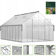 Szklarnie ogrodowe - Szklarnia Ogrodowa Poliwęglan Duża Slide-In 489x305cm Srebrna UV - miniaturka - grafika 1