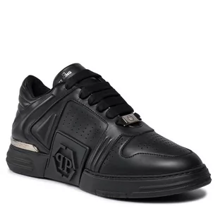 Sneakersy PHILIPP PLEIN Leather Lo-Top Sneakers AACS MSC3843 PLE075N Black / Black 0202 - Półbuty męskie - miniaturka - grafika 1