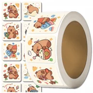 Zabawki kreatywne - Naklejki KAPIBARA Kolorowe Kreskówkowe Na Rolce 300 szt. Dla Dzieci DIY - miniaturka - grafika 1