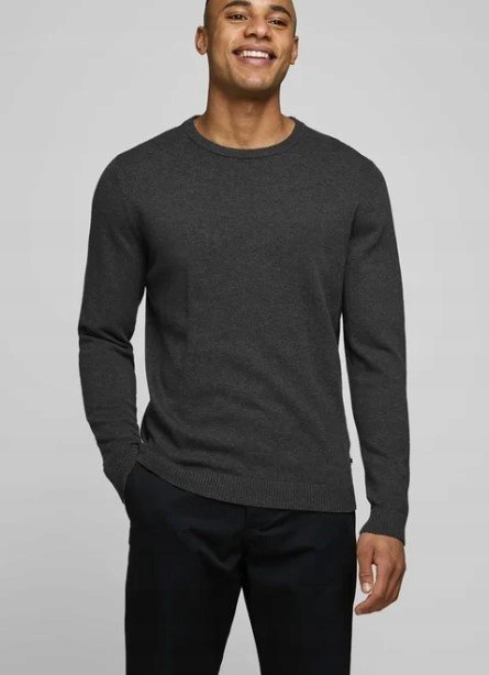 Jack&jones Sweter Dopasowany Granatowy Bawełniany S Jmd