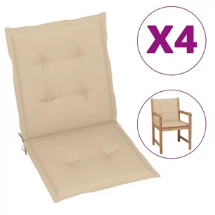 vidaXL Poduszki na krzesła ogrodowe, 4 szt., beżowe, 100x50x3 cm - Poduszki ogrodowe - miniaturka - grafika 1
