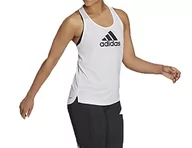 Koszulki i topy damskie - adidas, Aeroready Designed 2 Move Logo, sportowy tank top, biało-czarny, rozmiar S, kobieta - miniaturka - grafika 1