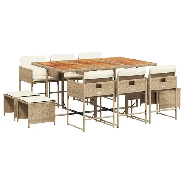 Zestaw mebli ogrodowych 165 x 106 x 73 cm, beżowy i brązowy, rattan PE