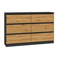 Komody - Długa komoda loft z szufladami antracyt + dąb artisan 140 cm K0-W30 - miniaturka - grafika 1