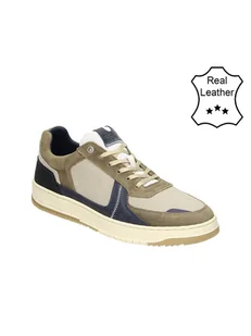 Bullboxer Skórzane sneakersy w kolorze szarobrązowo-szarym - Trampki męskie - miniaturka - grafika 1