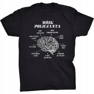 Koszulki męskie - Koszulka Mózg Policjanta Śmieszny Prezent - miniaturka - grafika 1