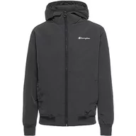 Kurtki męskie - Champion Męska kurtka z kapturem Legacy Outdoor powlekana, tkana, nylonowa, małe logo, czarna, S - miniaturka - grafika 1