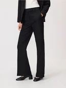 Spodnie damskie - Reserved - Spodnie flare z kantem - czarny - miniaturka - grafika 1