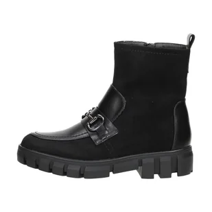 Czarne zamszowe botki damskie na traperze Vinceza 10760 - Botki damskie - miniaturka - grafika 1