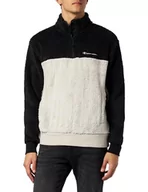 Koszulki męskie - Champion Legacy Outdoor Polar-Half Zip Top Bluza męska, Grigio Argento/Nero, L - miniaturka - grafika 1