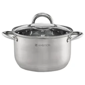 Garnki - Garnek Solar 22 cm 4,8 l ze szklaną pokrywą srebrny - miniaturka - grafika 1