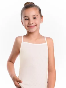 Podkoszulka dziewczęca bawełniana ażurowa ecru 122-128 YOCLUB - Koszulki dla dziewczynek Podkoszulka dziewczęca bawełniana ażurowa ecru 122-128 YOCLUB - Koszulki dla dziewczynek - miniaturka - grafika 1