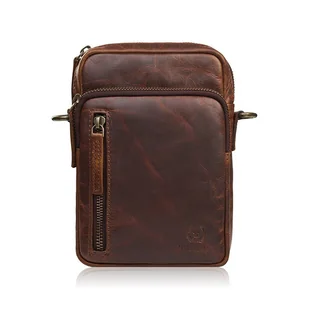 Saszetka męska skórzana na ramię brązowa mała funkcjonalna IM-02-BR - Torby męskie Saszetka męska skórzana na ramię brązowa mała funkcjonalna IM-02-BR - Torby męskie - miniaturka - grafika 1