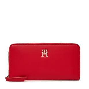 Duży Portfel Damski Tommy Hilfiger Th Logotape Lrg Za AW0AW17266 Czerwony - Portfele - miniaturka - grafika 1